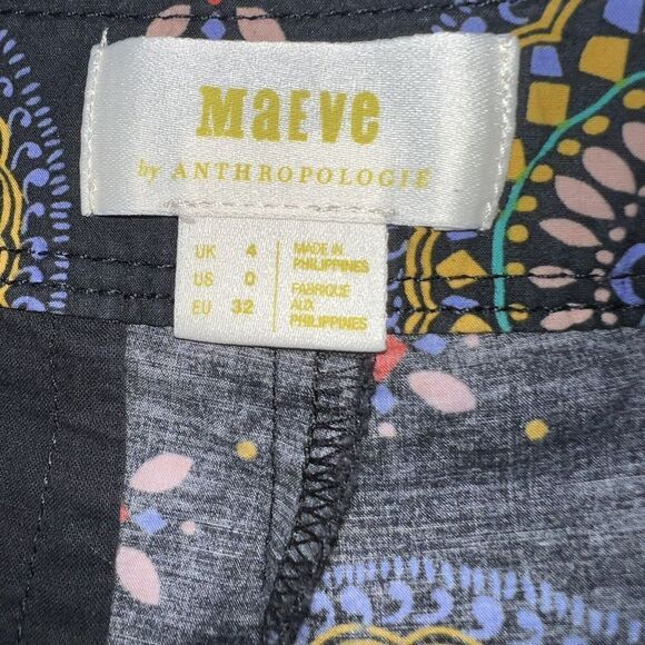 Maeve Anthropologie High Rise Abstract Bohemian City Shorts Multi Women's Size 0 - Picture 2 of 3